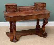 VICTORIAN MAHOGANY DUCHESS TYPE DRESSING TABLE, 90cms H, 121cms W, 53cms D