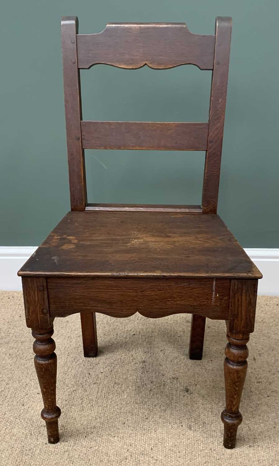 ANTIQUE OAK FARMHOUSE CHAIRS (3) - various sizes - Image 3 of 5