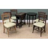 FURNITURE ASSORTMENT - five similar dining chairs, a gateleg table, 73cms H, 33cms W (92cms W