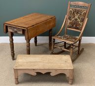 ANTIQUE PINE FURNITURE ASSORTMENT (3) to include a Pembroke table with end drawer, 85cms H, 90cms