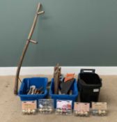 TOOLS & GARAGE ITEMS - an assortment and a vintage scythe