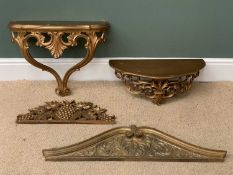 EMPIRE STYLE FANCY GILT SHELVES with openwork lower frieze detail