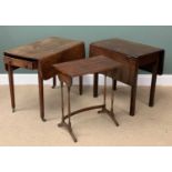 OCCASIONAL TABLES (3) to include antique oak single drawer Pembroke table, 73cms H, 83cms W, 49cms