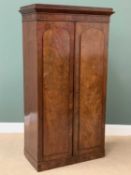 ANTIQUE WALNUT WARDROBE, two door neat example, 182cms H, 99cms W, 51cms D