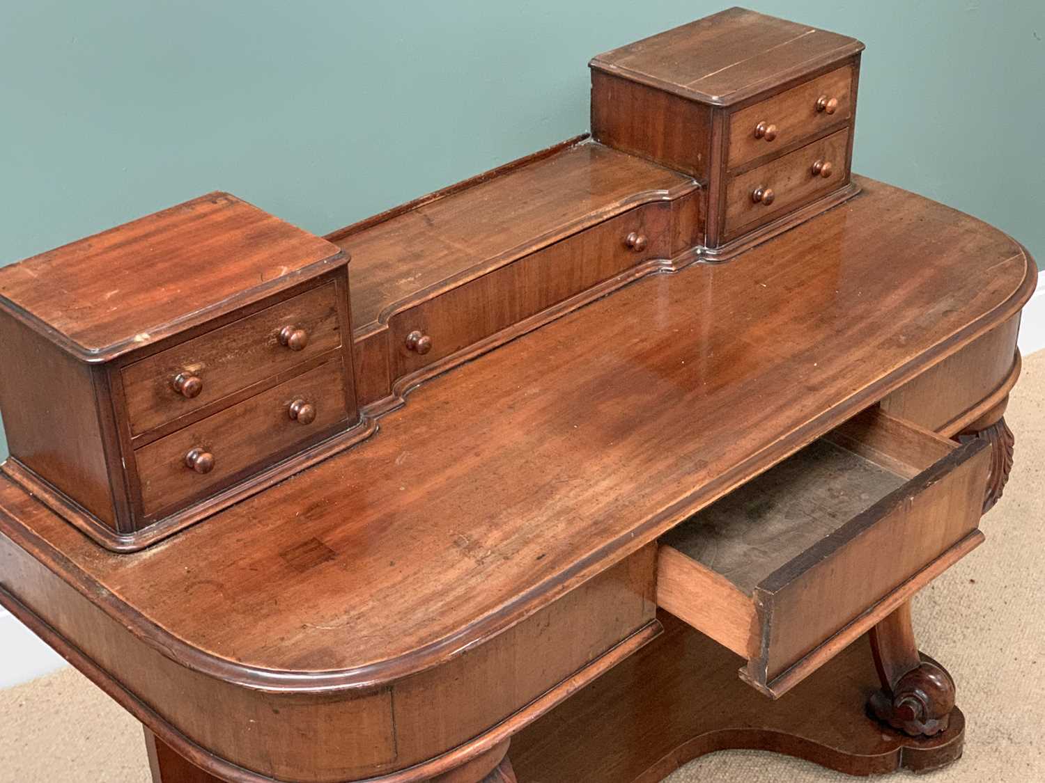 VICTORIAN MAHOGANY DUCHESS TYPE DRESSING TABLE, 90cms H, 121cms W, 53cms D - Image 2 of 4