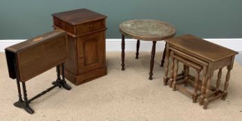 FURNITURE ASSORTMENT to include a Sutherland tea table with shell inlay detail, 57cms H, 56cms,