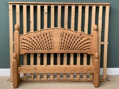 CONTEMPORARY PINE BED FRAME, 120cms H, 215cms L, 163cms W