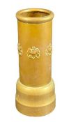 TRENCHART TYPE BRASS SHELL CASING - decorated with Royalty emblem badges, 31.5cms H, formally