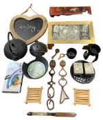 CHINESE ASSORTED ITEMS including treen, porcelain, also, assorted love spoons, ETC