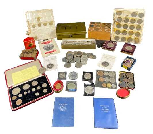 GEORGE II 1744 & LATER MAINLY BRITISH COINAGE & COMMEMORATIVE CROWNS COLLECTION including Victoria