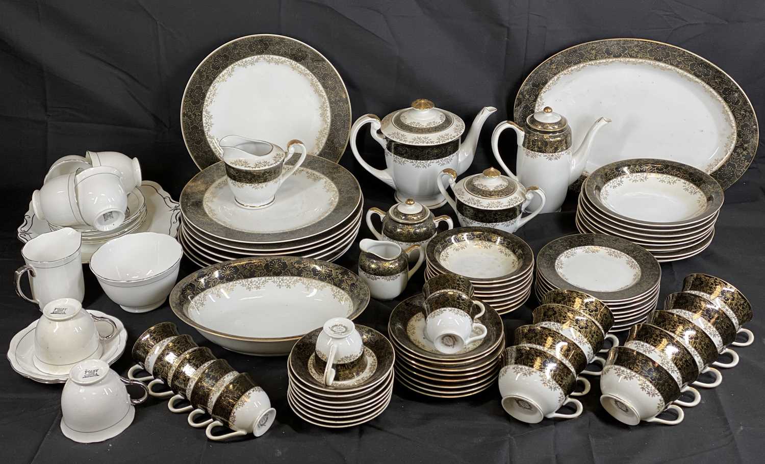 JAPANESE DINNER & TEAWARE - in green and gilt, approximately 50 pieces and a quantity of Foley - Image 2 of 2