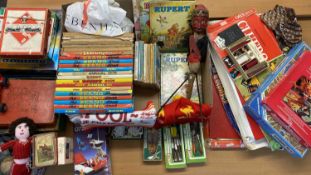 VINTAGE TOYS, GAMES, ANNUALS etc. Including darts, puppet, board games and more