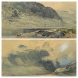 PHIL OSMENT watercolours, a pair - Snowdonia Lake and mountain scenes, signed, 26 x 37cms