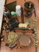 ANTIQUE & LATER BRASS & OTHER METALWARE, kitchenalia and other items of interest