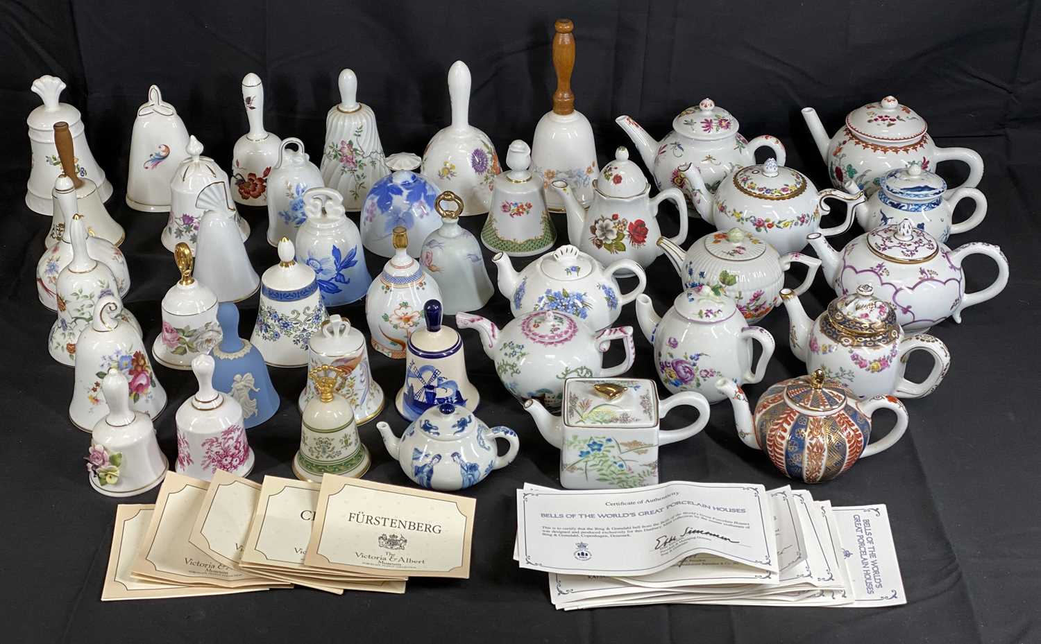 ORNAMENTAL TEAPOTS (14) - a collection, many with certificates and a china bell collection (26), - Image 2 of 2