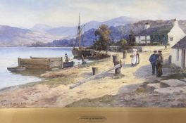 WARREN WILLIAMS ARCA fine early watercolour - The Old Ferry, Tal y Cafn with boats, horse and cart