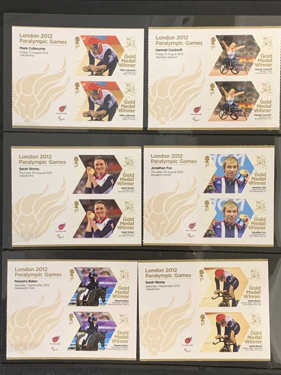 STAMPS - TWO COMPLETE MINT SHEETLETS OF 2012 OLYMPIC COMMEMORATIVES including a complete set of - Image 5 of 11