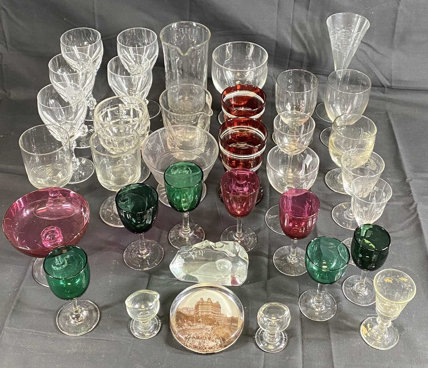 19TH CENTURY & LATER GLASSWARE - to include rummers, Cranberry and other colourful glassware, - Image 2 of 2