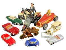 MODEL CARS & BIKES - an assortment to include Burago E type Jaguar, Franklin Mint 1952 Jaguar XK120,