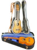 MUSICAL INSTRUMENTS - UKULELES (2) - one modern and one vintage, in hard cases