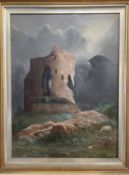 THOMAS FINCHETT oil on canvas - Dolbadarn Castle, signed, 60 x 44cms