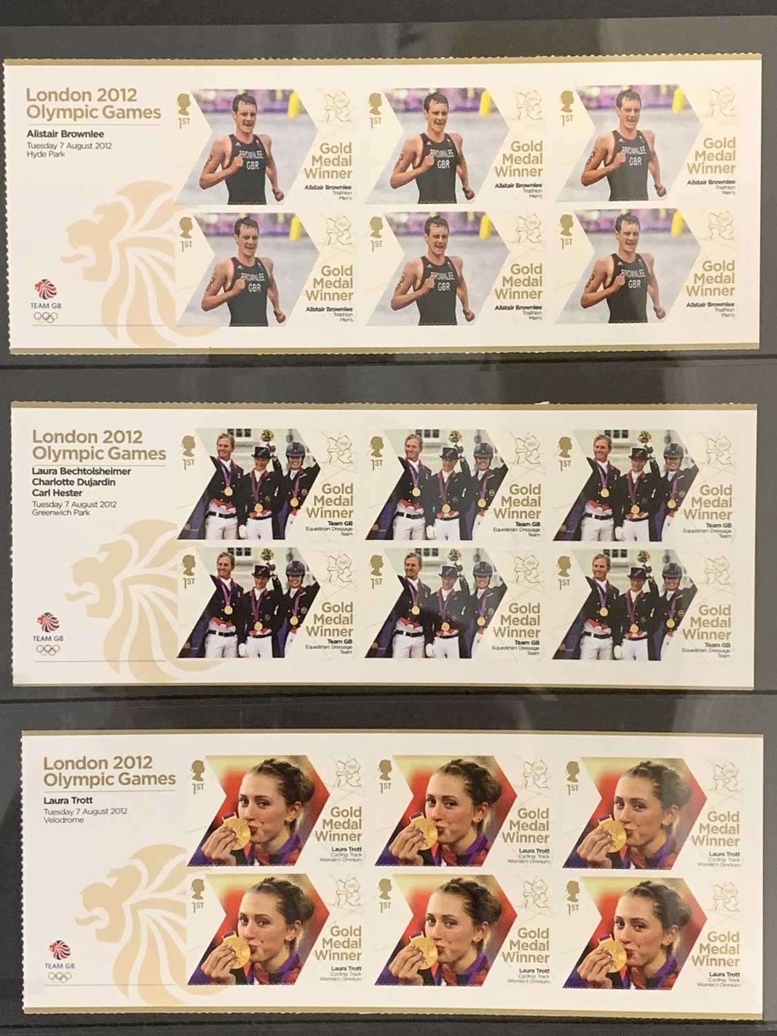 STAMPS - TWO COMPLETE MINT SHEETLETS OF 2012 OLYMPIC COMMEMORATIVES including a complete set of - Image 6 of 11