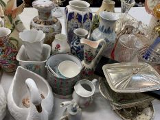 MIXED CHINA, POTTERY & OTHER COLLECTABLES - a good quantity including Art glass, decorative vases,