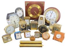 ART DECO & LATER COLLECTION OF VARIOUS CLOCKS & SMALL BAROMETERS - to include a J Horton & Son