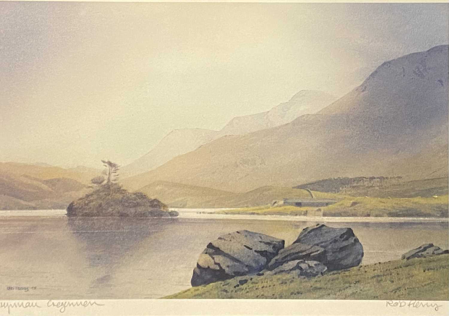 KEITH BOWEN limited edition print 216/850 - Crib Goch, Snowdonia hillside with sheep grazing, signed - Image 3 of 3