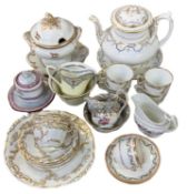 MAINLY 19TH CENTURY DECORATIVE TEA & DINNERWARE - to include a Rococo style teapot cover and