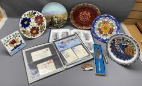 MIXED COLLECTABLES GROUP - a small quantity of 1970s and later First Day Covers, decorative wall