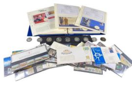 SILVER PROOF COIN COMMEMORATIVES, FIRST DAY COVERS & ROYAL MINT STAMPS COLLECTION to include a