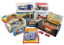 BURAGO SCALE MODELS - racing cars including Ferrari, a vintage Rolls Royce and other similar