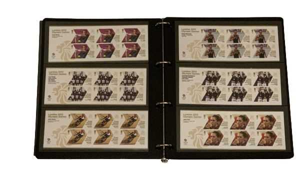 STAMPS - TWO COMPLETE MINT SHEETLETS OF 2012 OLYMPIC COMMEMORATIVES including a complete set of