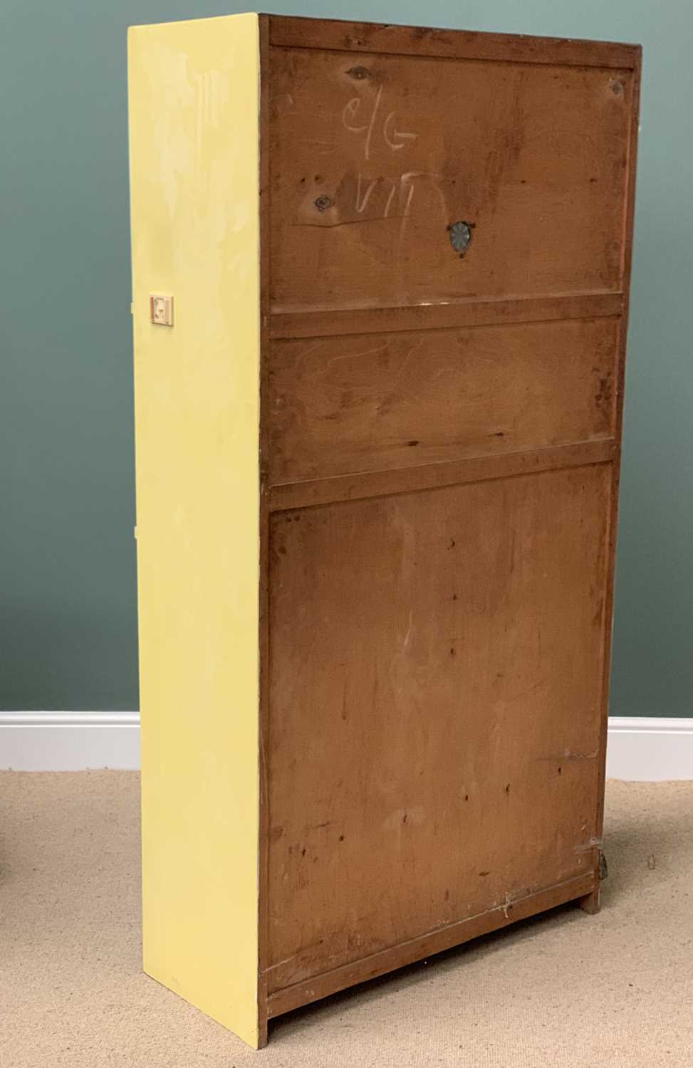 1950's KITCHEN CUPBOARD with upper glazed doors and drop down centre section, 181cms H, 93cms W, - Image 5 of 7