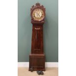 SCOTTISH DRUMHEAD LONGCASE CLOCK - Victorian mahogany frame, the gilt and painted dial having