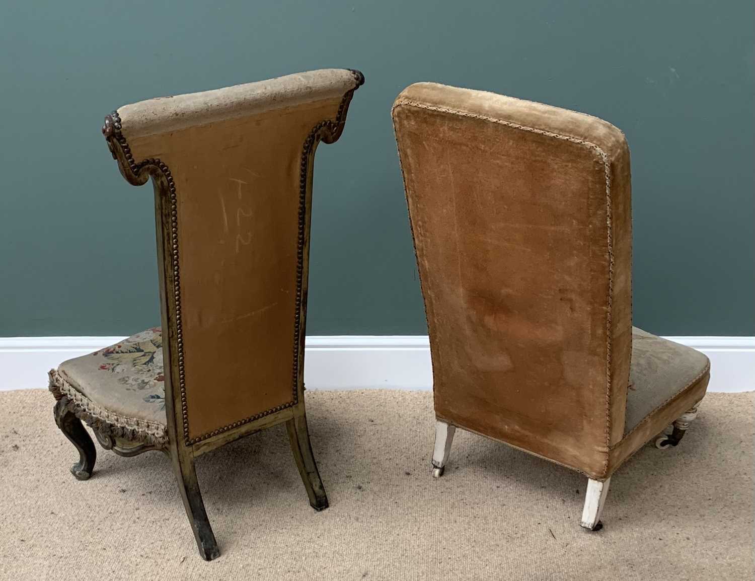 FURNITURE PARCEL - two Victorian nursing chairs, both with floral tapestry upholstery, 99cms H, - Image 3 of 8