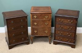 REPRODUCTION NARROW CHEST OF THREE DRAWERS, 77cms H, 46cms W, 44cms D and two similar era false