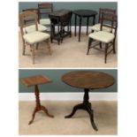 FURNITURE ASSORTMENT - five similar dining chairs, a gateleg table, 73cms H, 33cms W (92cms W