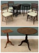 FURNITURE ASSORTMENT - five similar dining chairs, a gateleg table, 73cms H, 33cms W (92cms W