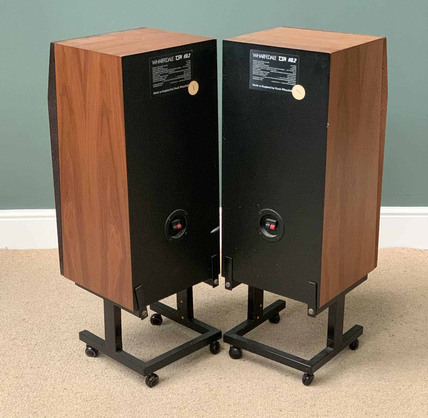 HIFI EQUIPMENT - pair of Wharfedale speakers TSR 110-2, on portable stands, 95cms H, 33cms W, - Image 2 of 3