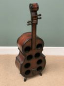 WINE RACK - novelty cello shaped, 103cms H, 40cms W, 19cms D