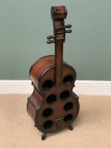 WINE RACK - novelty cello shaped, 103cms H, 40cms W, 19cms D