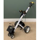 POWAKADDY ELECTRIC GOLF TROLLEY with two batteries and charger, 155cms L overall, 58cms W, E/T