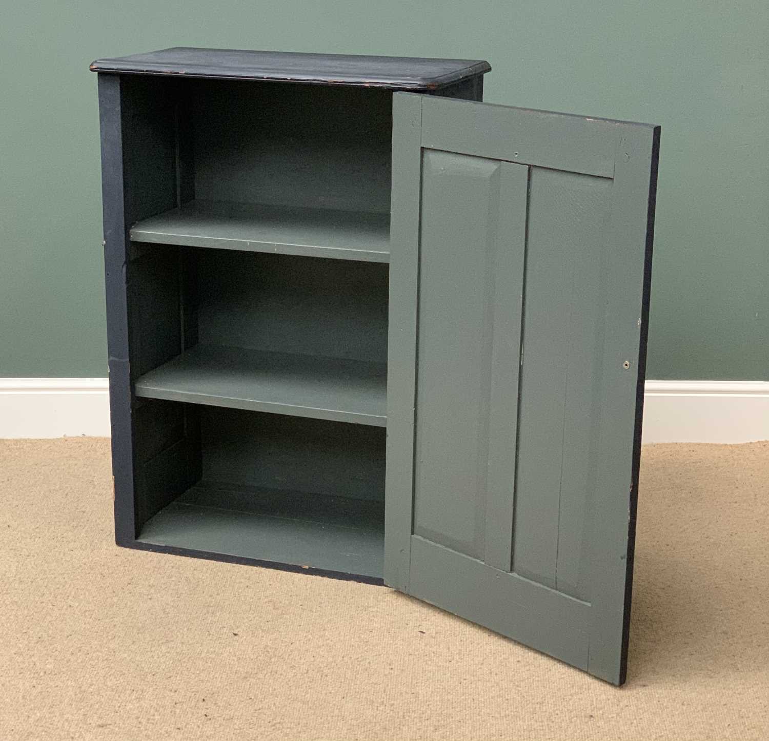 VINTAGE PINE PAINTED CUPBOARD, with three interior shelves, 104cms H, 74cms W, 41cms D - Image 3 of 3