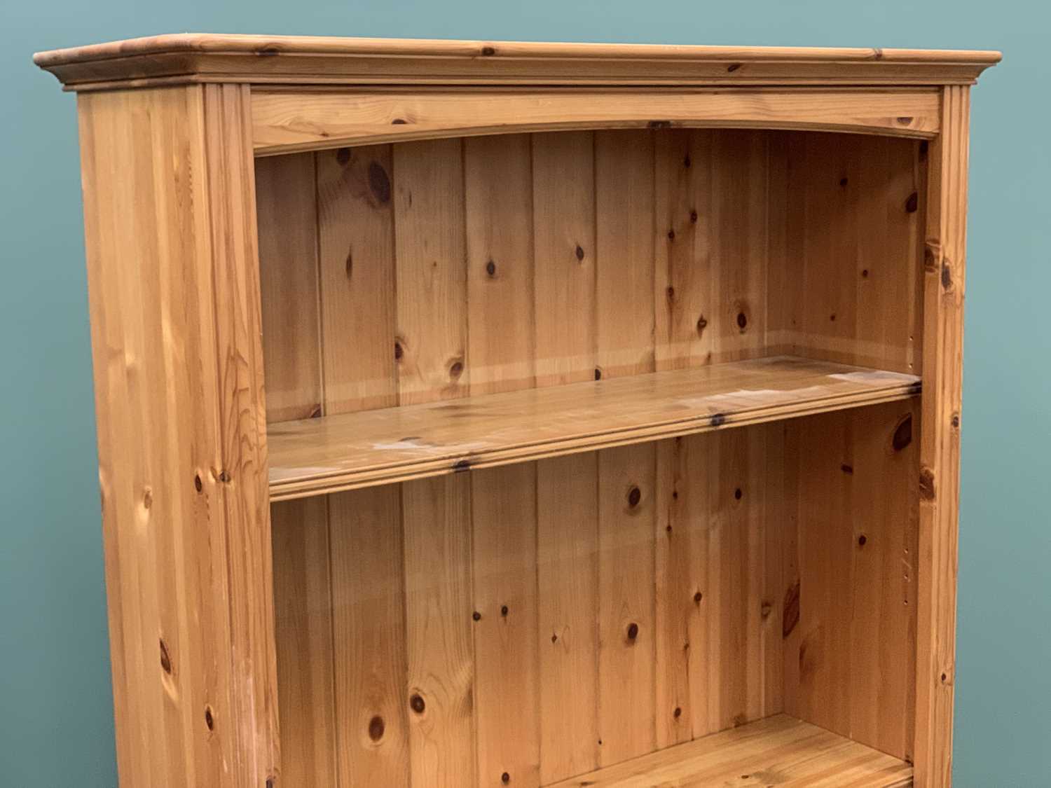PINE BOOKCASE - modern with five open shelves, 188cms H, 100cms W, 33cms D - Image 2 of 4