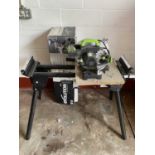 EVOLUTION CHOP/MITRE SAW and a folding roller bench E/T