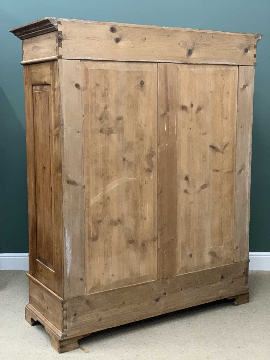 ANTIQUE PINE STYLE FRENCH TWIN-DOOR WARDROBE (Easy to dismantle) - 199cms H, 164cms W, 60cms D - Image 3 of 3