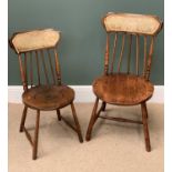 VINTAGE STICK BACK CHAIRS (2) - with circular seats, 83cms H, 43cms W, 45cms seat depth, the