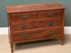 VINTAGE PINE CHEST of two short over two long drawers, 75cms H, 107cms W, 45cms D